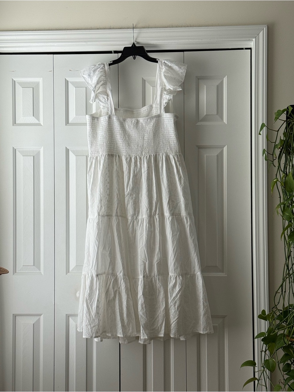 White Tiered Sundress with Ruffle Straps
